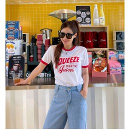 00是日推介-拼色邊印花上衣♡ 00是日推介-拼色邊印花上衣♡